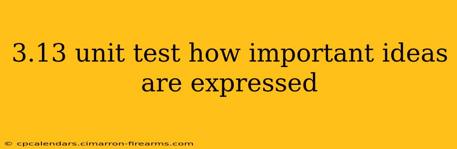 3.13 unit test how important ideas are expressed