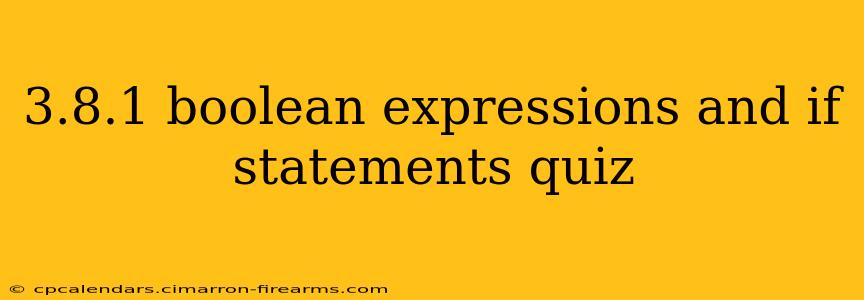 3.8.1 boolean expressions and if statements quiz