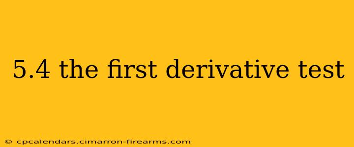 5.4 the first derivative test