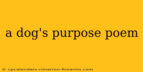 a dog's purpose poem