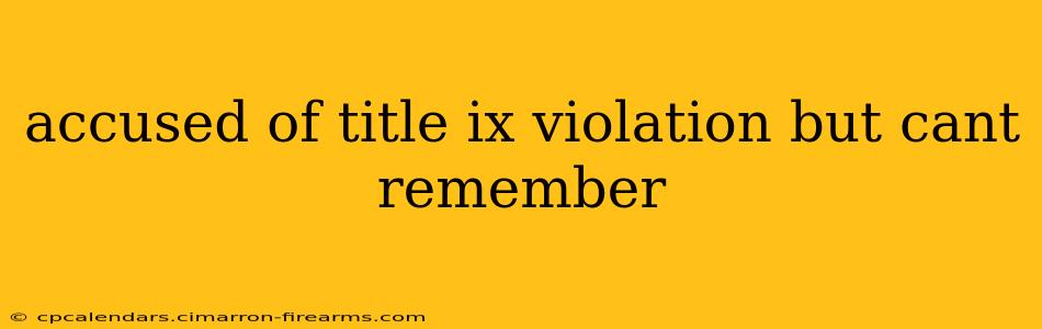 accused of title ix violation but cant remember