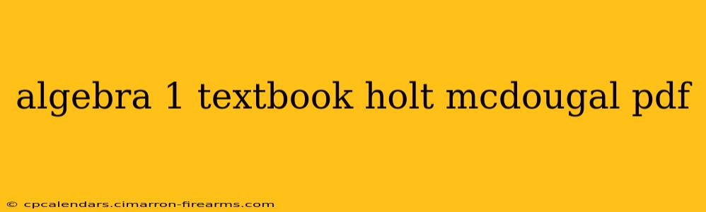 algebra 1 textbook holt mcdougal pdf