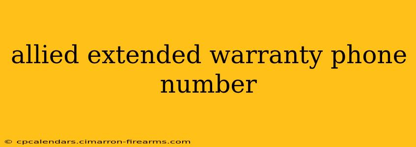 allied extended warranty phone number