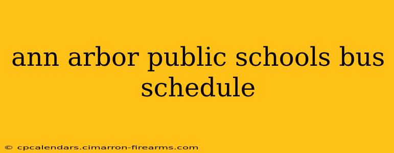 ann arbor public schools bus schedule