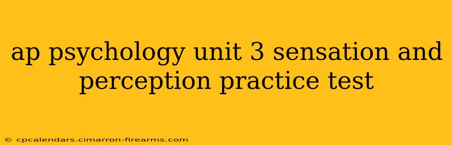 ap psychology unit 3 sensation and perception practice test