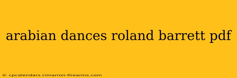 arabian dances roland barrett pdf