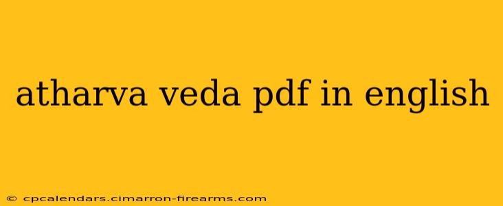 atharva veda pdf in english