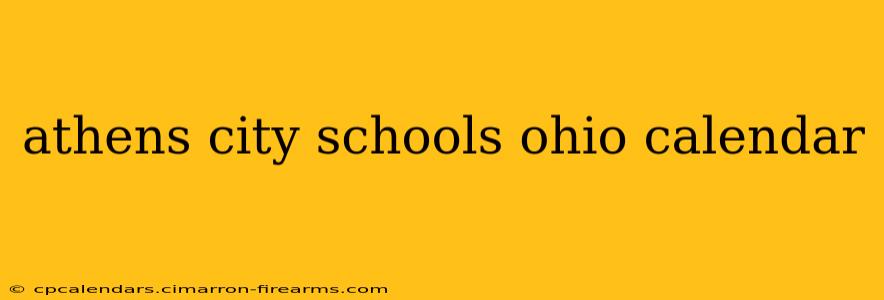 athens city schools ohio calendar