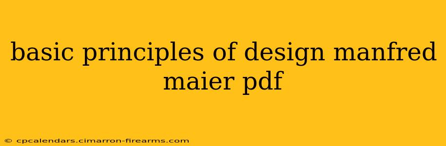 basic principles of design manfred maier pdf