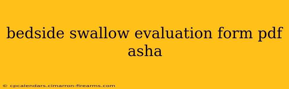 bedside swallow evaluation form pdf asha