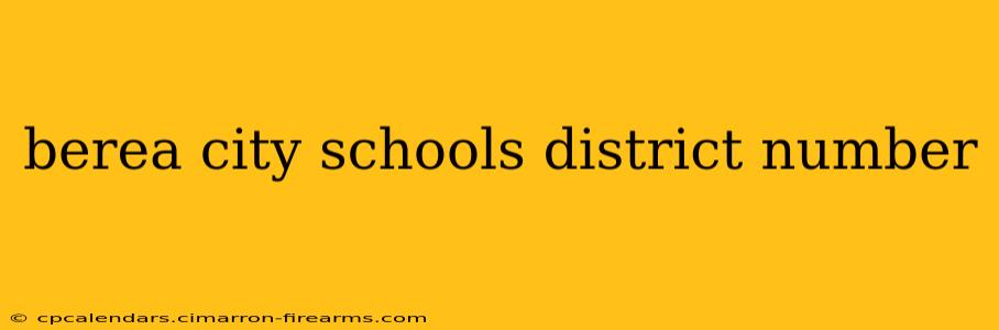 berea city schools district number