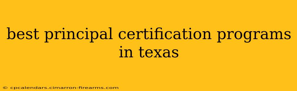 best principal certification programs in texas