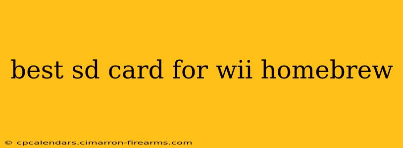 best sd card for wii homebrew