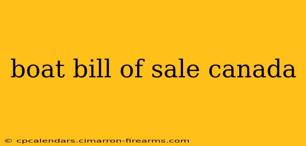 boat bill of sale canada