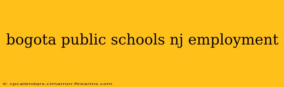 bogota public schools nj employment