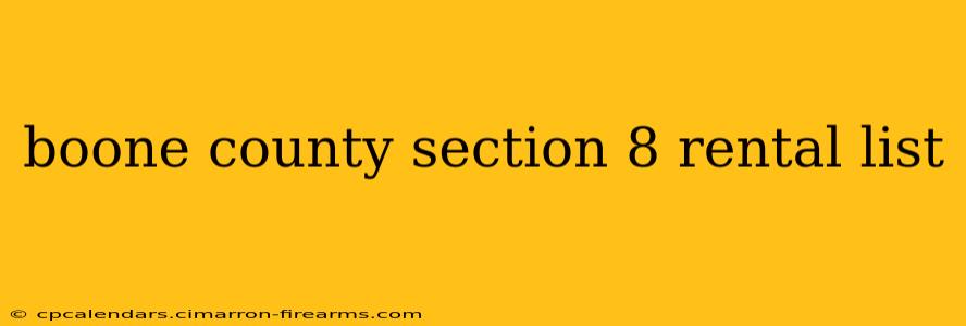 boone county section 8 rental list