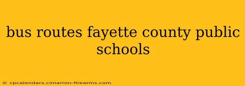 bus routes fayette county public schools