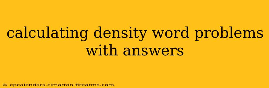 calculating density word problems with answers