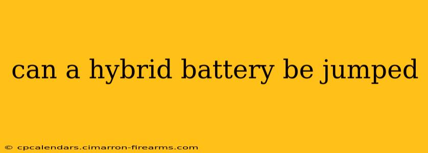 can a hybrid battery be jumped