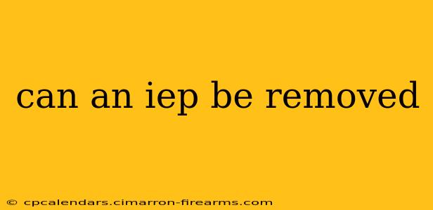 can an iep be removed