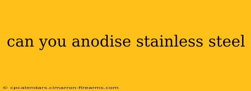 can you anodise stainless steel