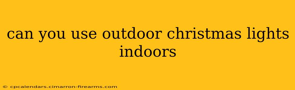 can you use outdoor christmas lights indoors