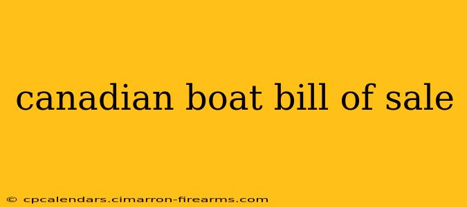 canadian boat bill of sale