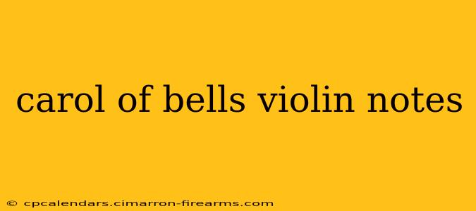 carol of bells violin notes