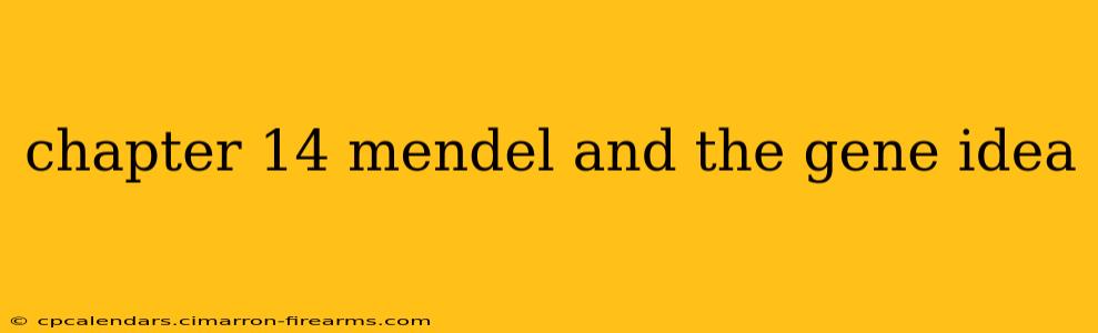 chapter 14 mendel and the gene idea