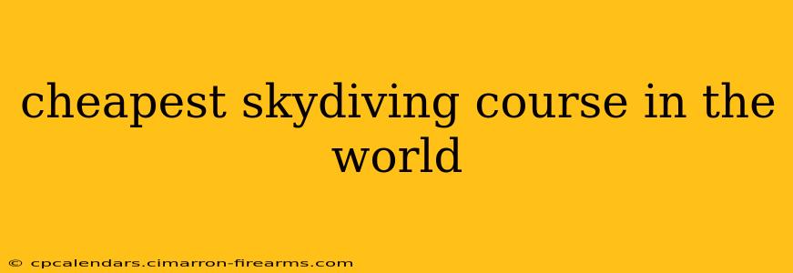 cheapest skydiving course in the world