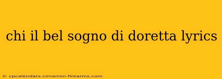 chi il bel sogno di doretta lyrics