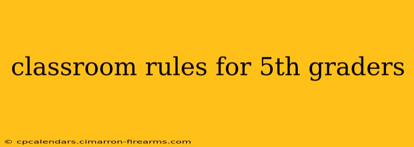 classroom rules for 5th graders