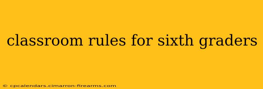 classroom rules for sixth graders