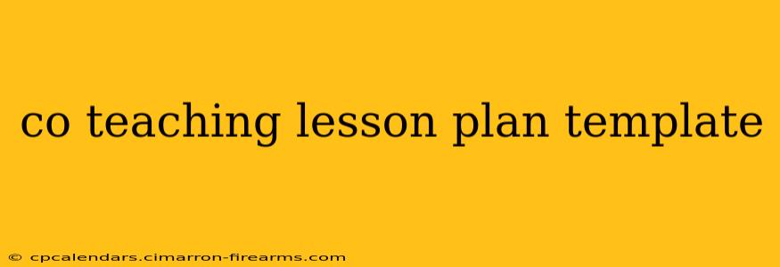 co teaching lesson plan template