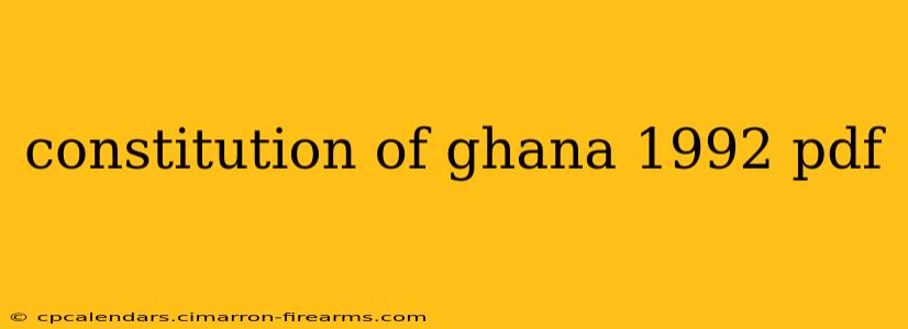 constitution of ghana 1992 pdf