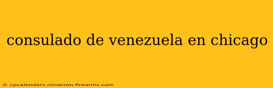 consulado de venezuela en chicago