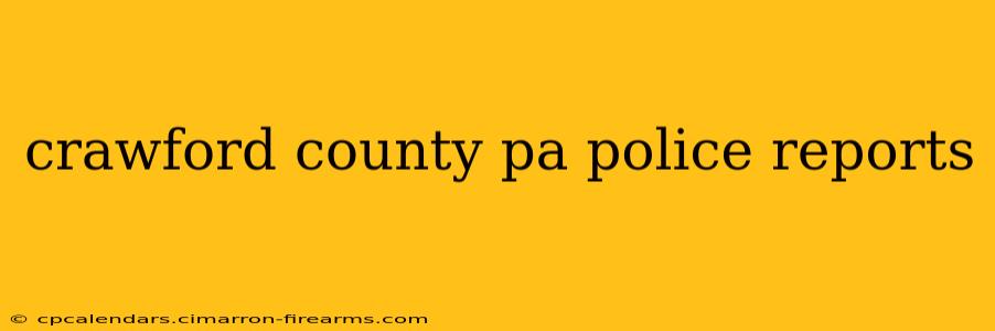 crawford county pa police reports