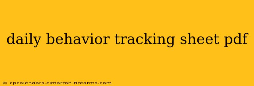 daily behavior tracking sheet pdf