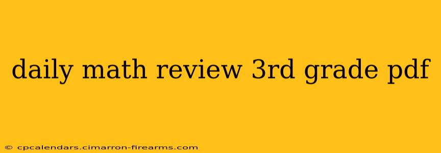 daily math review 3rd grade pdf