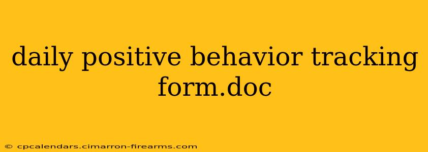 daily positive behavior tracking form.doc