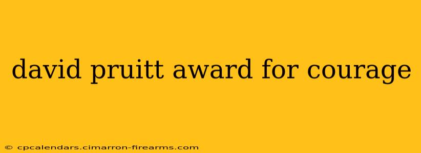 david pruitt award for courage