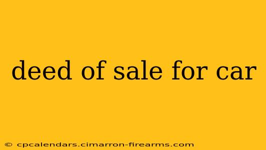 deed of sale for car