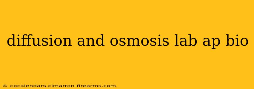 diffusion and osmosis lab ap bio