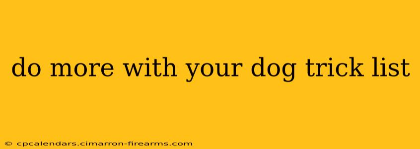 do more with your dog trick list