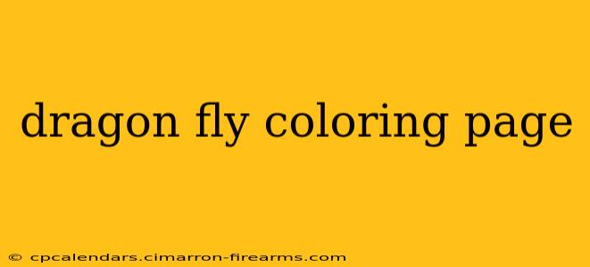 dragon fly coloring page