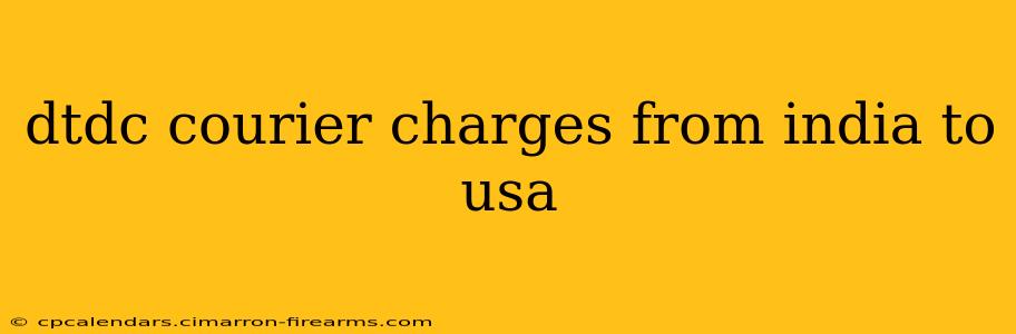 dtdc courier charges from india to usa