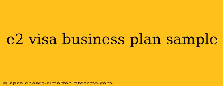 e2 visa business plan sample