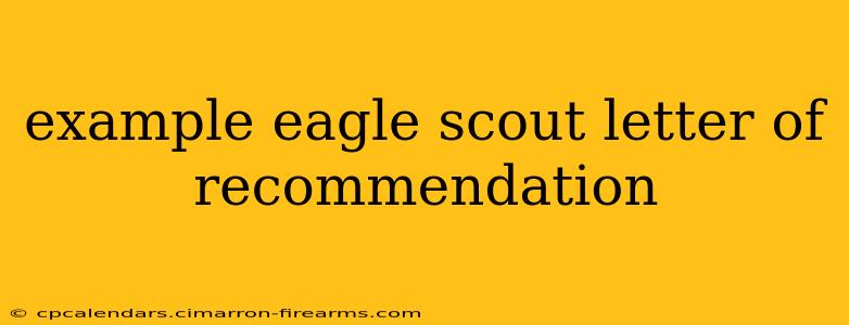 example eagle scout letter of recommendation