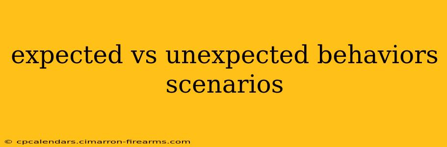 expected vs unexpected behaviors scenarios