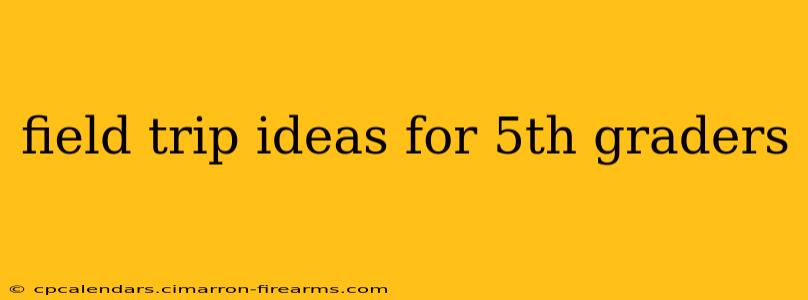 field trip ideas for 5th graders